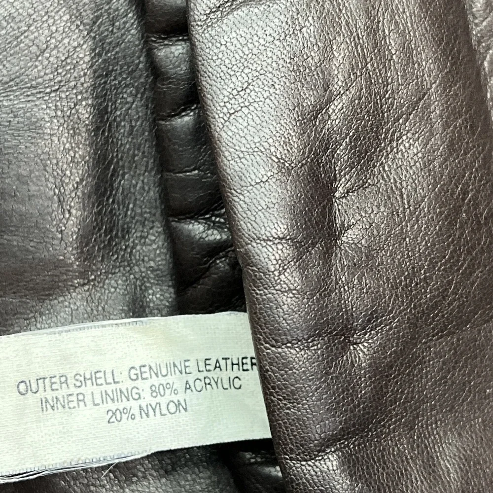 Isotoner Leather Driving Gloves Womens Size 7 Brown Leather Acrylic Nylon Lining